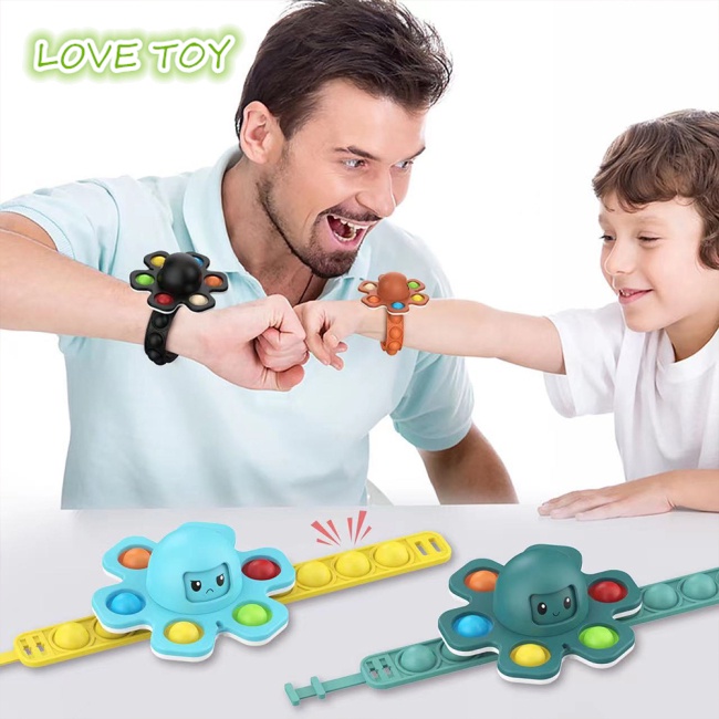 Nkodok Pop It Bạch Tuộc Vòng Tay Con Quay Đồ Chơi Di Động Nhiều Màu Sắc Giảm Căng Thẳng Cho Trẻ Em