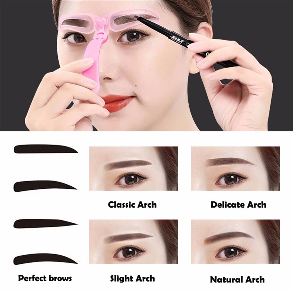 [Hàng mới về] Set 8 khuôn kẻ mày trang điểm tiện dụng