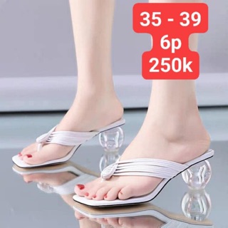 Guốc xỏ ngón gót trứng 6cm 151906