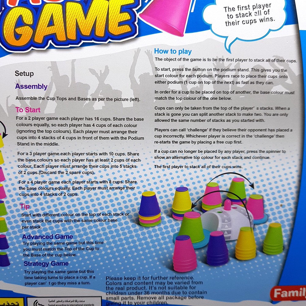 Trò chơi trí tuệ xếp cốc Logic - Stacking Cup Game - Game gia đình Tomcityvn