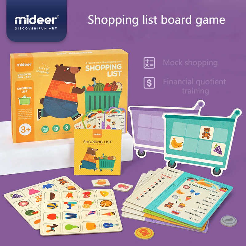 BỘ ĐỒ CHƠI MÔ PHỎNG SIÊU THỊ CHO BÉ- SHOPPING LIST - THƯƠNG HIỆU MIDEER