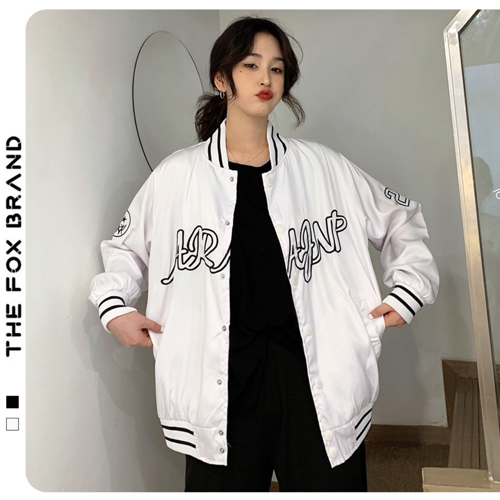 Áo khoác BOMBER nam nữ bóng chày dù 2 lớp form rộng Unisex phong cách Ulzzang in hình 23