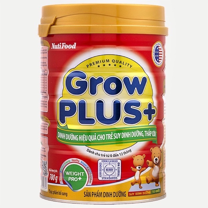 Sữa Nuti Grow Plus cho trẻ suy dinh dưỡng thấp còi 780g(dưới 1 tuổi)