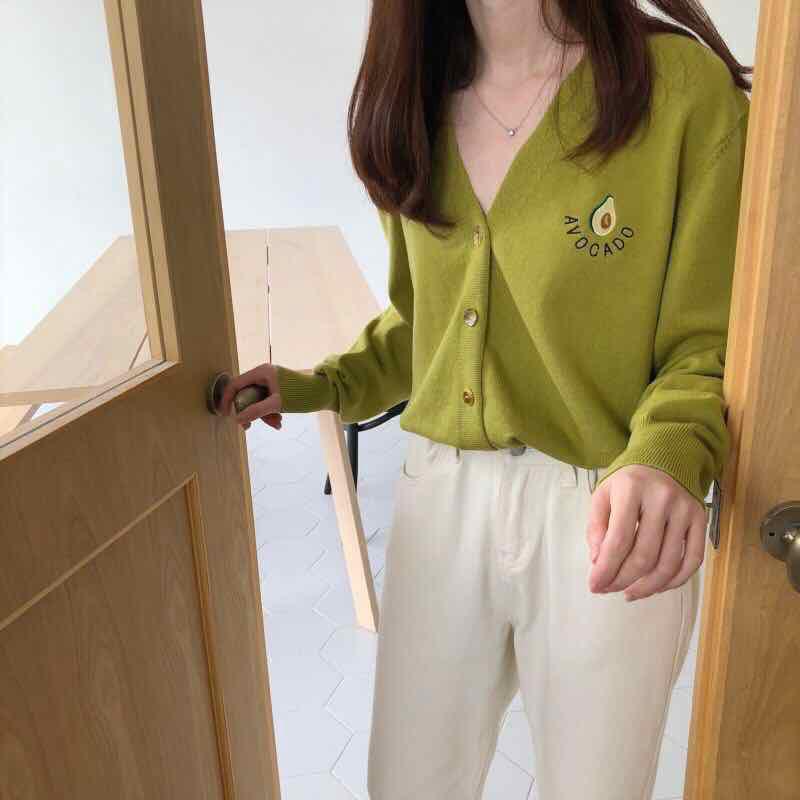 Áo khoác dệt kim thêu họa tiết xinh xắn thời trang dành cho nữ