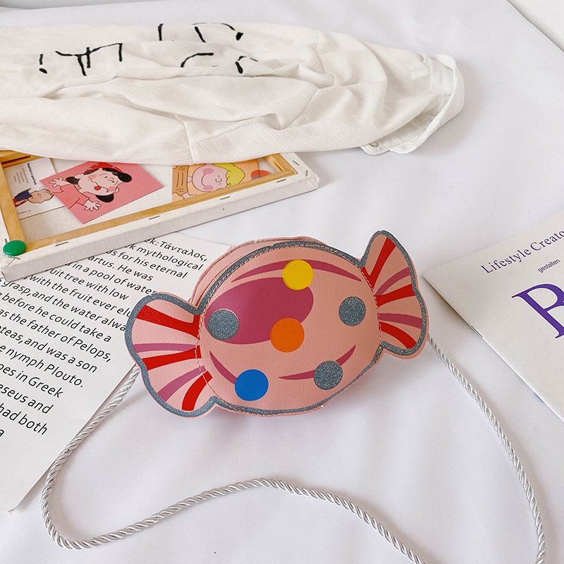 Túi Đeo Chéo Một Bên Vai Kích Thước Nhỏ Màu Kẹo Dễ Thương Phong Cách Công Chúa Nước Ngoài Cho Bé Gái