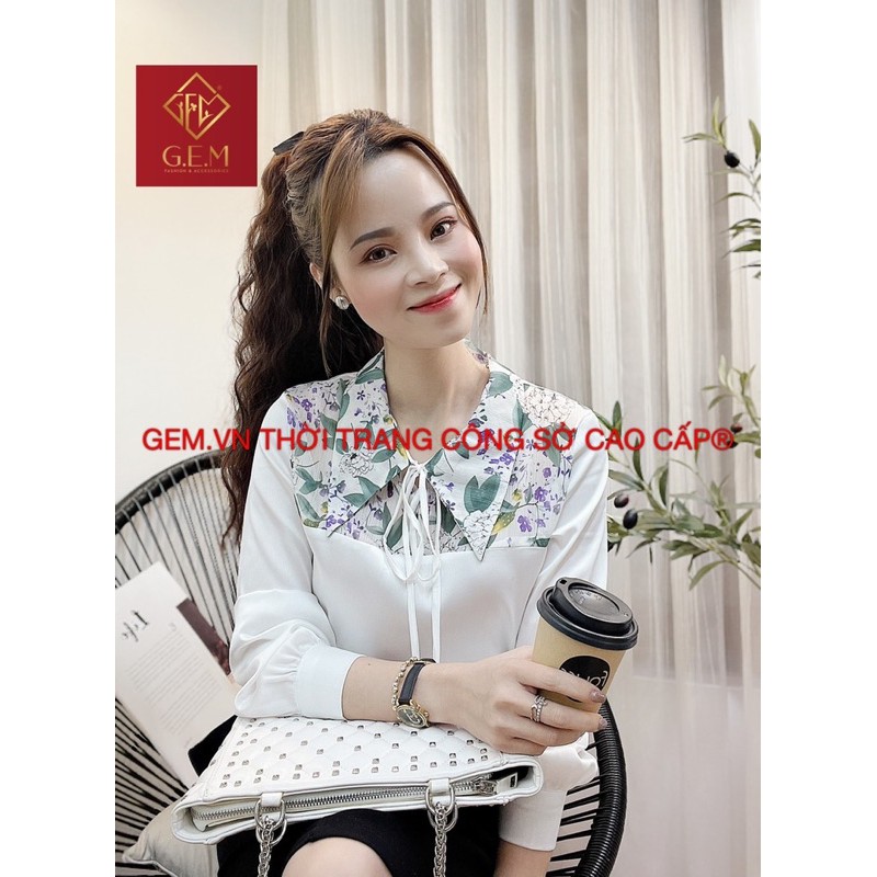 [BÁN BUÔN&amp;LẺ] Áo sơ mi kiểu nữ - hoạ tiết lạ và độc đáo thời trang - dễ phối với chân váy hoặc các loại quần - GEM.VN
