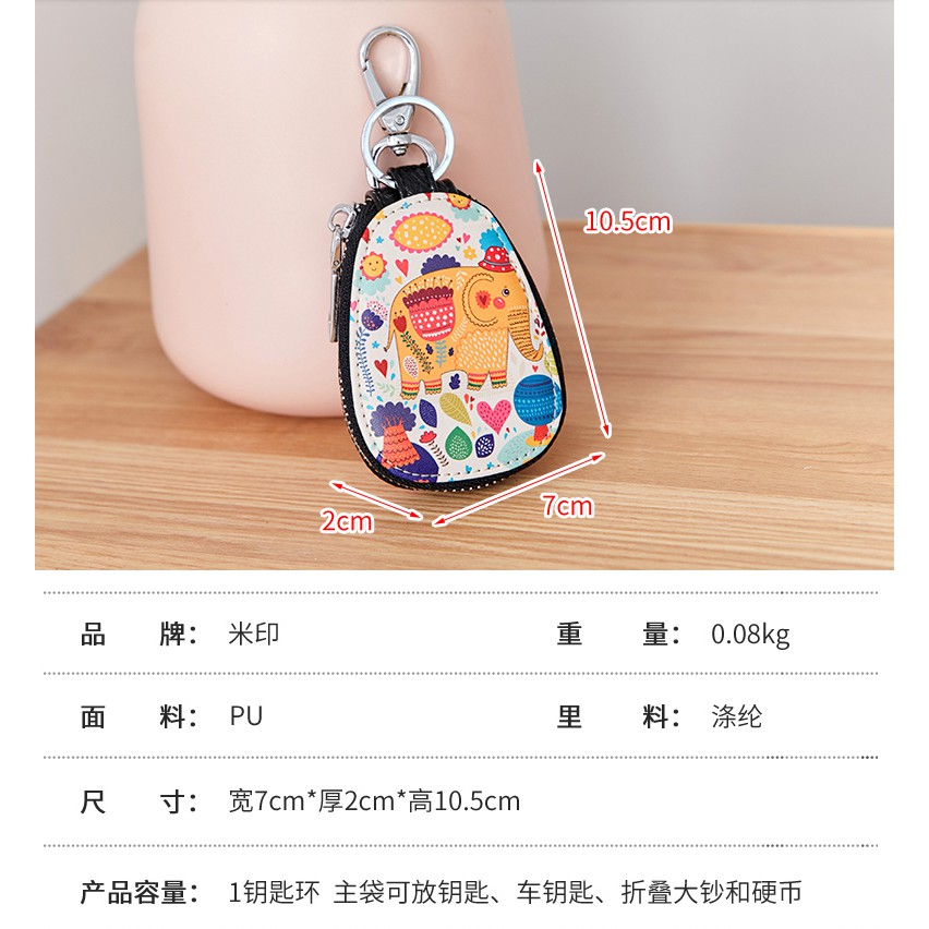 Túi móc chìa khoá xe hơi có khoá kéo in hoạ tiết graffiti dễ thương xinh xắn | BigBuy360 - bigbuy360.vn