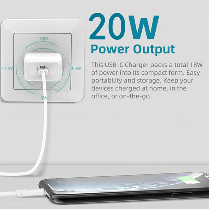 XBVN 20W Power Charger PD Charger Fast Charging Type-C to Lighting Port Charging Cabl