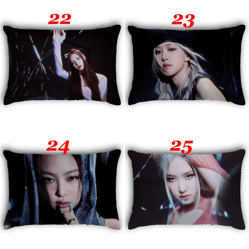 Vỏ Gối Chữ Nhật In Hình Jisoo, Jennie, Ros Và Lisa BLACKPINK Một Mặt Bằng Polyeste