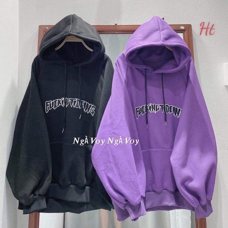 Áo hoodie FU chữ ngực HT12 ba màu