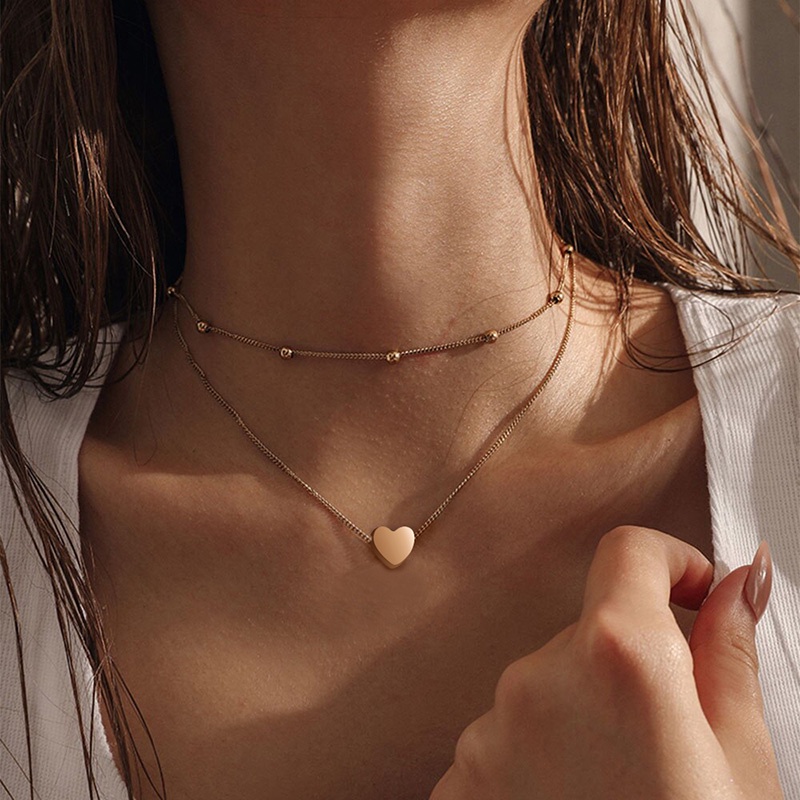 Vòng Cổ Choker Mặt Trái Tim Đơn Giản Cho Nữ