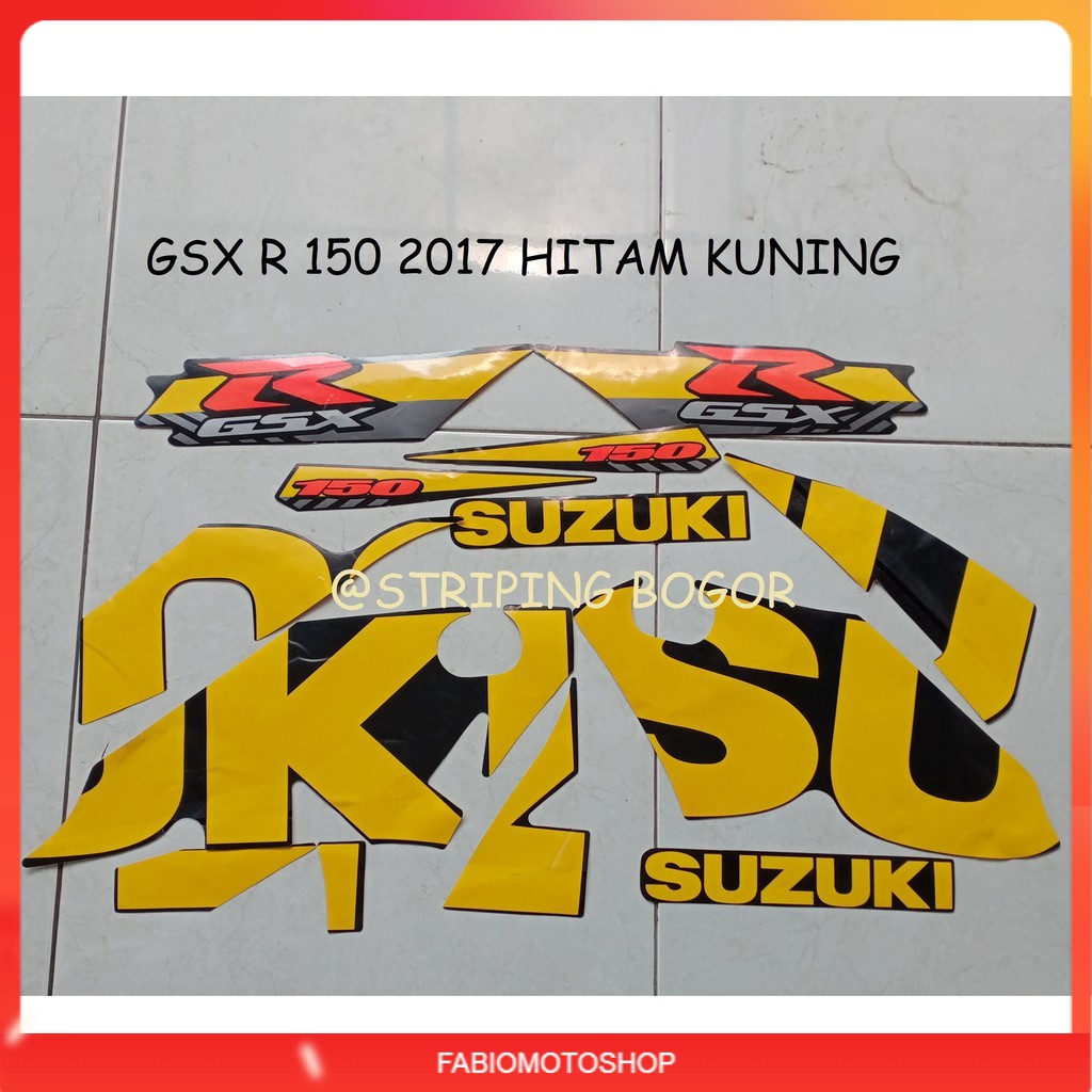 Miếng Dán Trang Trí Xe Suzuki Gsx R 150 2017 Màu Vàng Đen