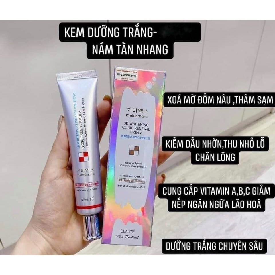 [CHÍNH HÃNG] Kem Giảm Thâm Nám Và Tàn Nhang Melasma-X 3D Whitening Clinic Cream