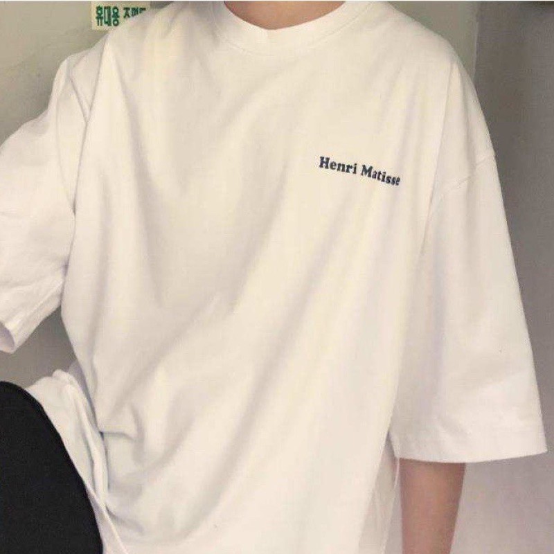 Áo thun phông logo tay Full size PINK tay lỡ form rộng HENRI MATISSE Unisex | BigBuy360 - bigbuy360.vn