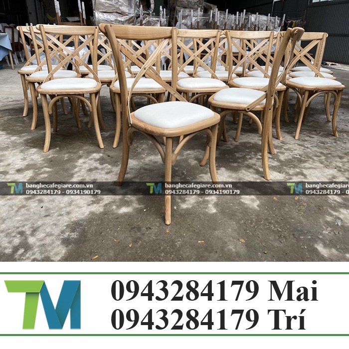 Ghế gỗ cafe nhà hàng bistro gỗ ash bàn ghế gỗ cafe đẹp, phôi sẵn tại xưởng số lượng lớn sơn bọc đệm theo yêu cầu