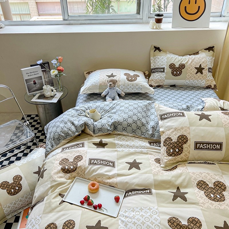 Bộ Chăn Ga Gối Cotton 3D Poly 5 Món Cao Cấp Mát Mịn Đủ Kích Thước Tặng Kèm Vỏ Gối Ôm