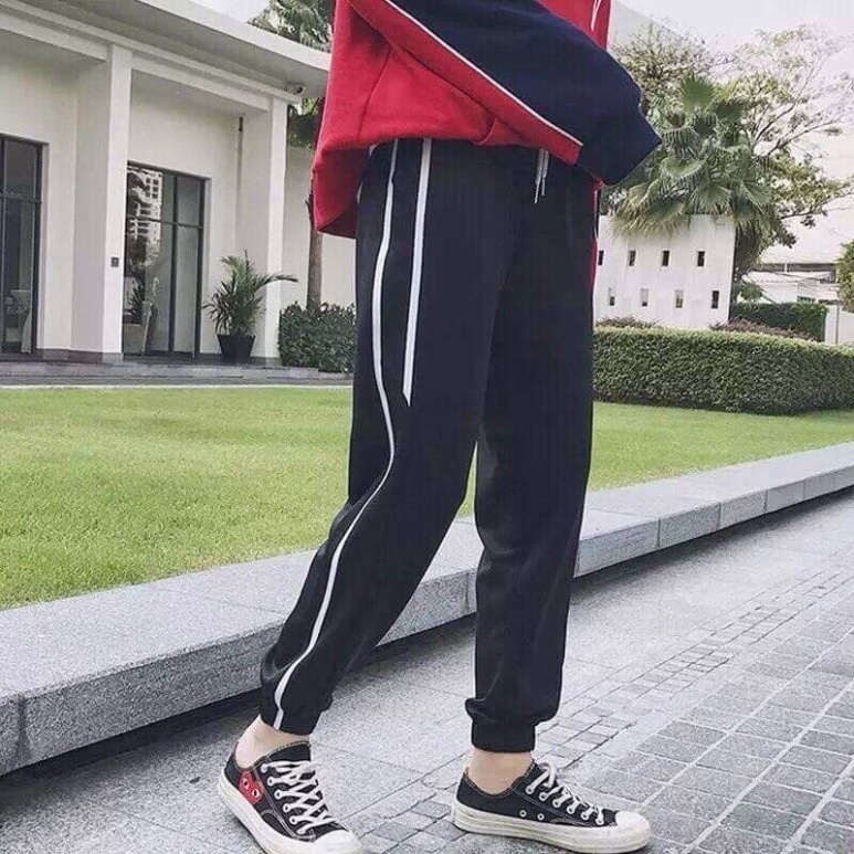 Quần Thể Thao Nam Nữ Dài Sọc Cách Điệu KSS016