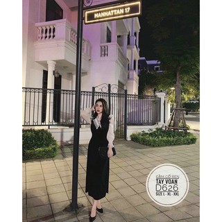 ĐẦM CỔ REN TAY VOAN [ BIGSIZE 60-90KG ]