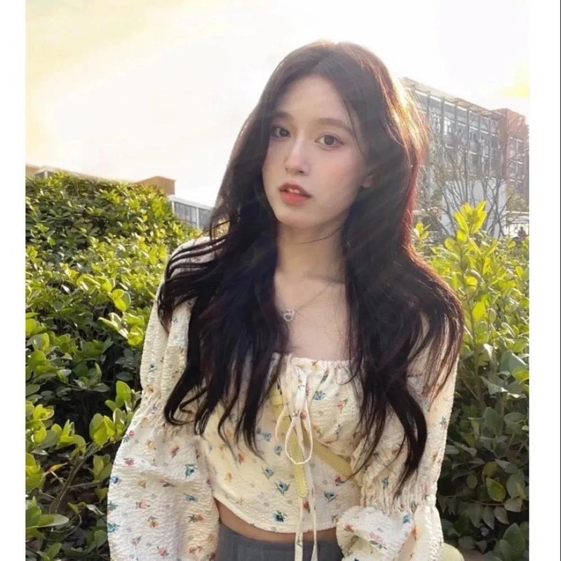 Áo Sơ Mi Ngắn Dáng Ôm In Hoa Kiểu Pháp Thời Trang Xuân Hè 2022 Mới