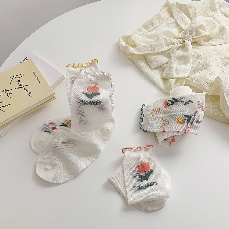 Hàng Mới Về Mới Đôi Tất Ren Lưới Thoáng Khí Phong Cách Nhật Bản Cho Nữ