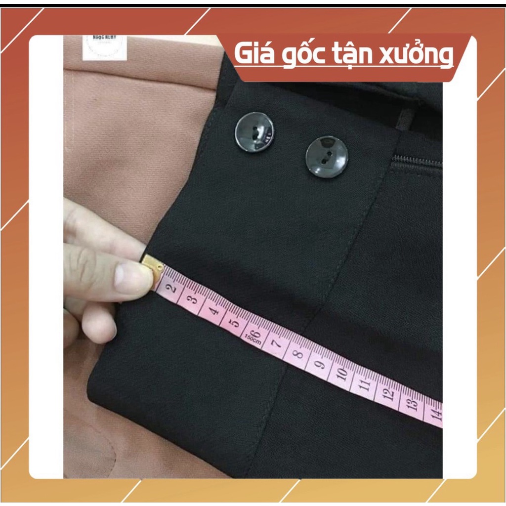 Quần ống suông nữ rộng lưng cao kiều Hàn Quốc, Quần ống rộng nữ cạp cao 2 khuy nữ đi học làm công sở vải tuyết mưa mềm
