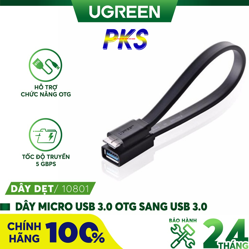 Cáp OTG Micro USB 3.0 chính hãng Ugreen 10802 / Ugreen 10801