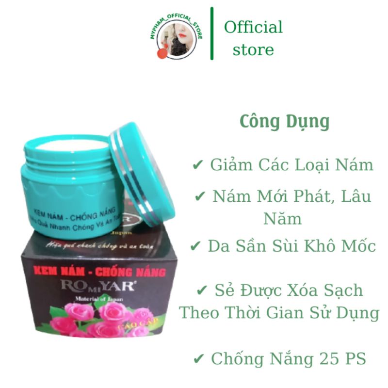 Kem RomiYAR - Nám - Chống Nắng - Đen Sạm - Sần Sùi - Khô Mốc - 15g