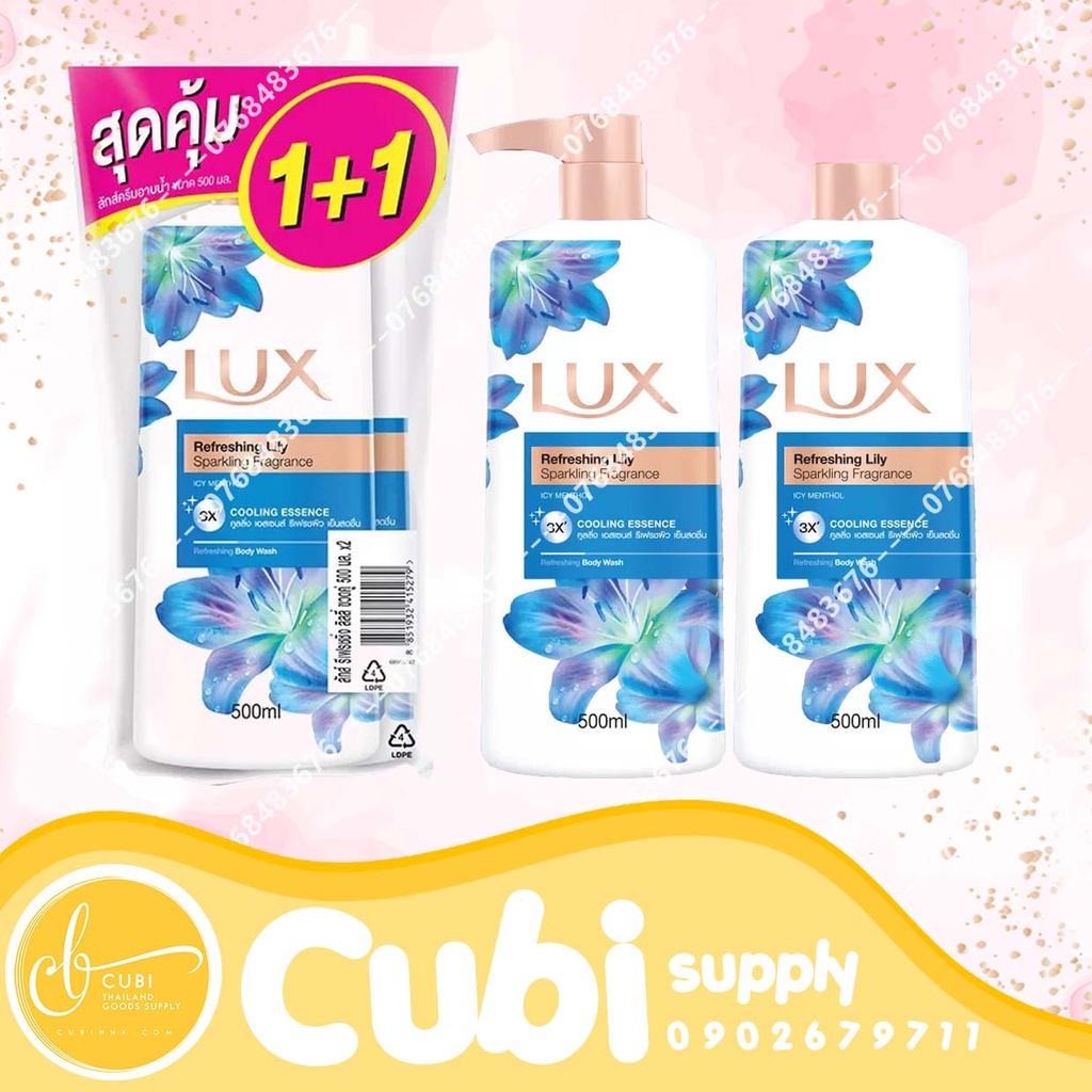 Bộ Sữa Tắm Lux Kèm Chai Refill Thái Lan - 450mlx2