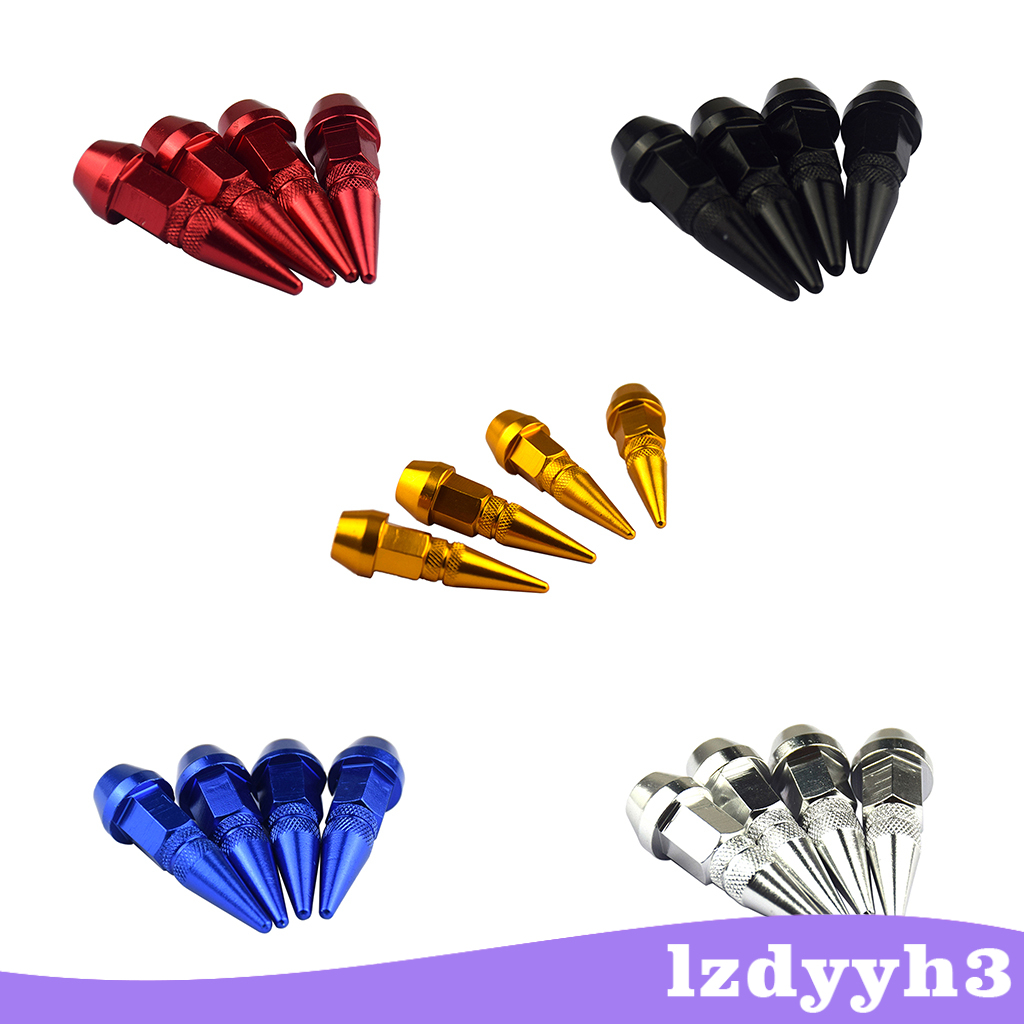 YouthTrip 4 Pieces Car Auto Moto Spike Shape Tire Stem Valve Cap Golden