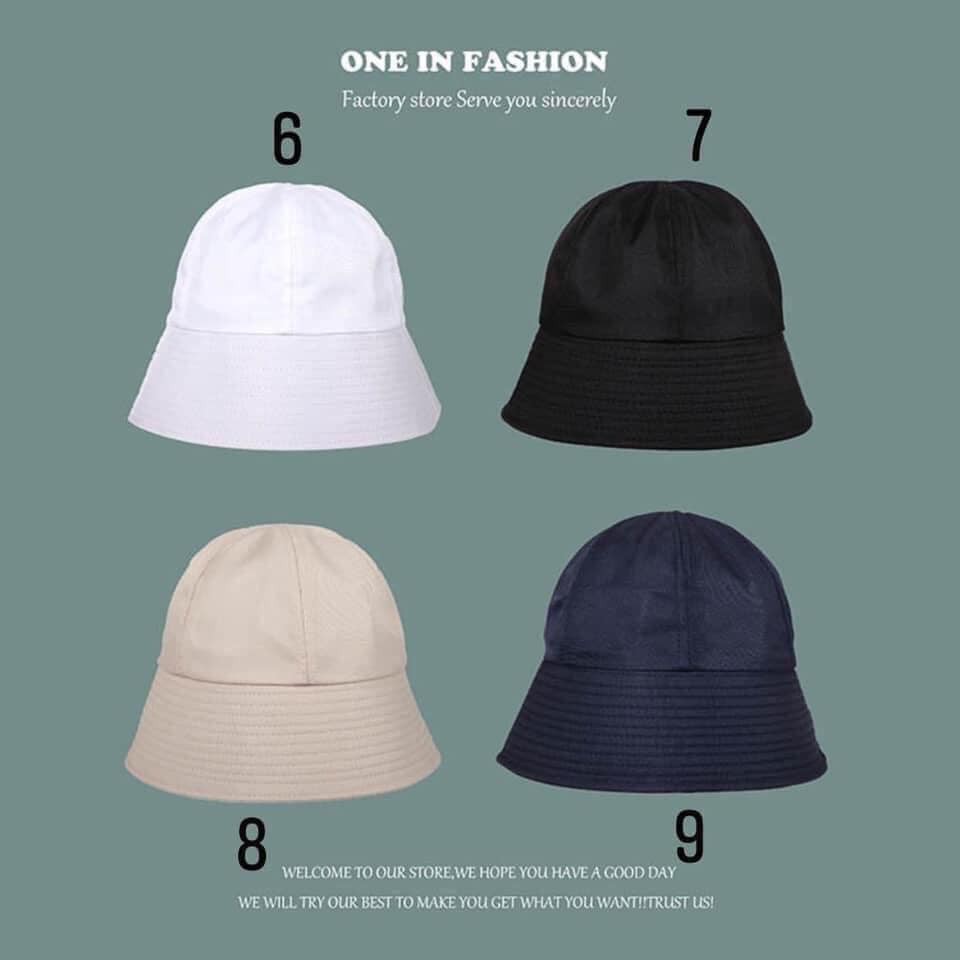 Mũ Bucket Vành Cụp Trơn Nhiều Màu Phong Cách Ulzzang Unisex