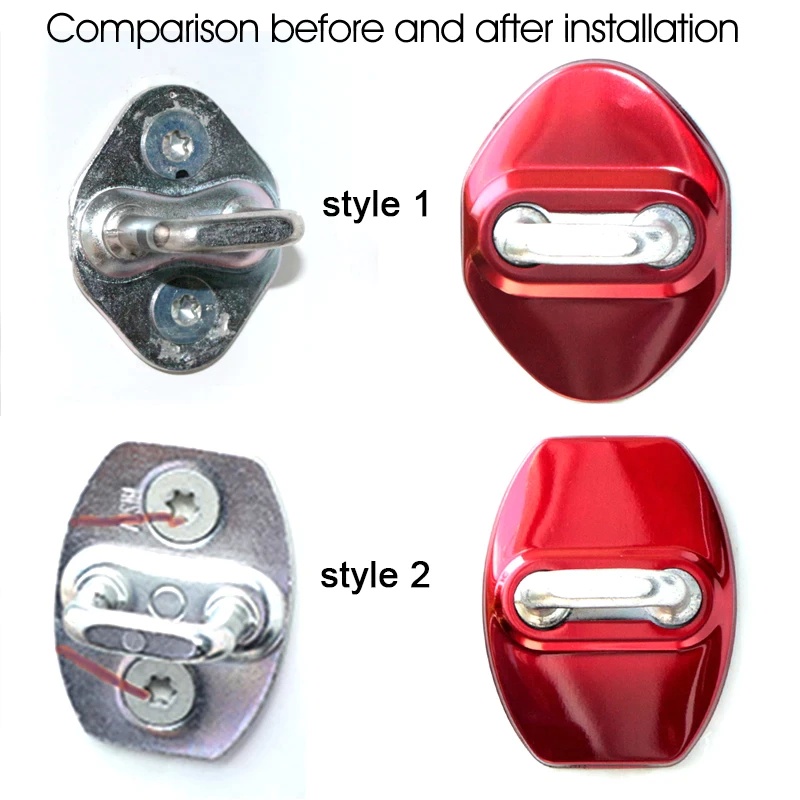4 Nắp đậy chốt cửa xe hơi không gỉ cho Toyota Vios Corolla Rush Yaris Wigo Camry Fortuner