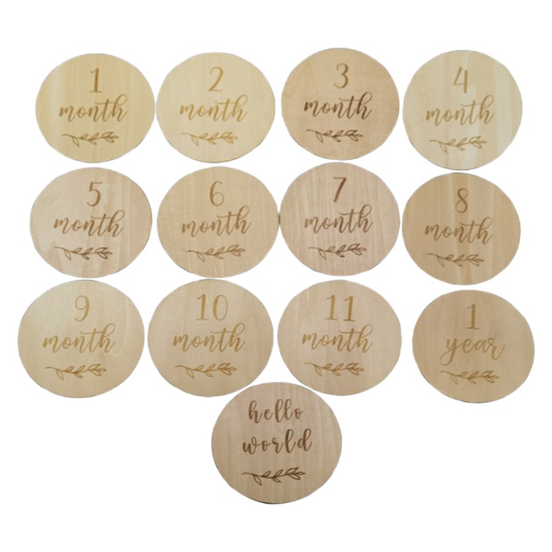 Set 13 Tấm Thẻ Ghi Âm Phát Triển Theo Tháng Làm Phụ Kiện Chụp Ảnh Cho Bé Sơ Sinh