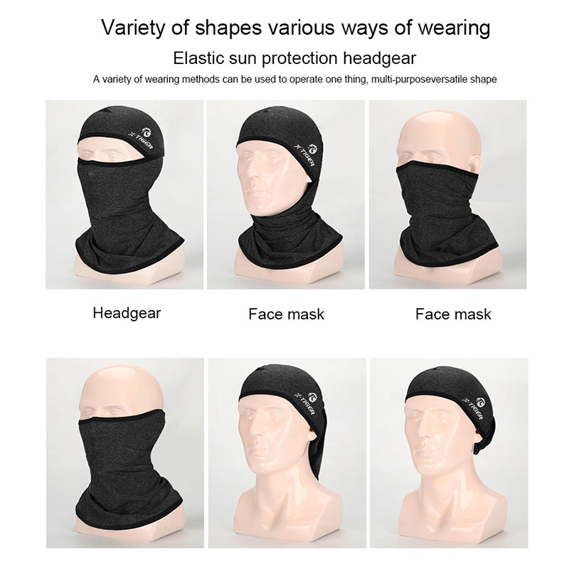 Mũ trùm đầu che mặt và cổ X-TIGER vải lụa lạnh chống tia UV phong cách thể thao cho hoạt động ngoài trời đi bộ đường dài