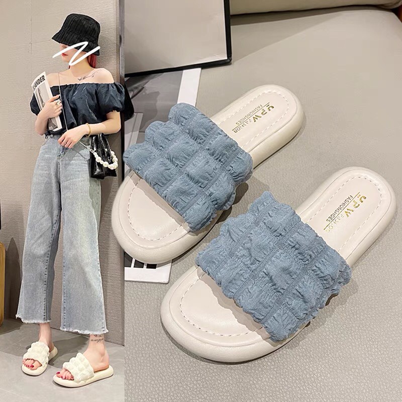 Dép Kiểu Quai Dép Bản To Đế Thấp