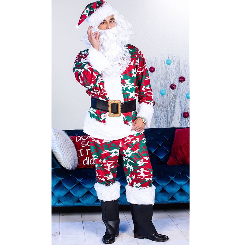 Bộ Đồ Ông Già Noel Họa Tiết Rằn Ri Phong Cách Âu Mỹ Cho Nam | BigBuy360 - bigbuy360.vn