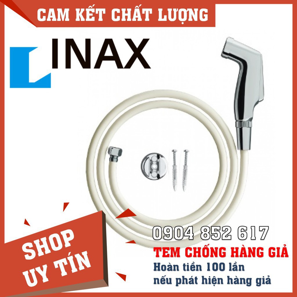 Vòi Xịt Rửa Vệ Sinh Toliet Inax Đầu Xịt Mạ Chrome, Dây Nhựa CFV 102M, Chính Hãng, BH 02 Năm