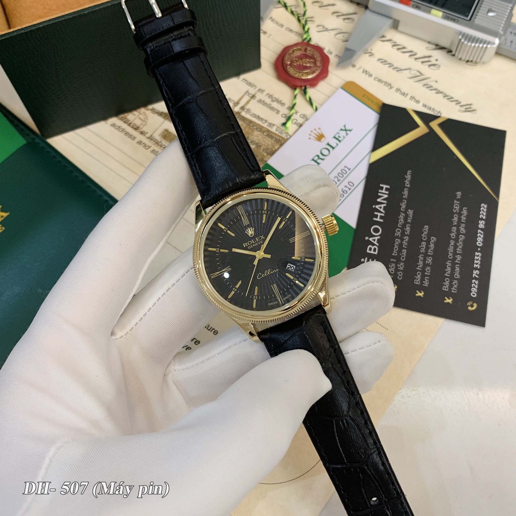 Đồng hồ nam Rolex mặt tròn classic dây da cao cấp bảo hành 12 tháng DH507 ngochang108 - Hàng mới về