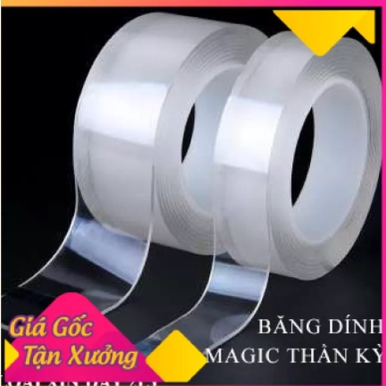 Băng keo 2 mặt siêu dính trong suốt dày 2mm,1mm, chất liệu acrylic dán mọi vật dụng