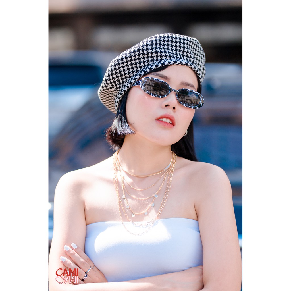 [Hàng có sẵn] Kính mát oval phong cách Retro (Họa tiết độc lạ - Leopard)