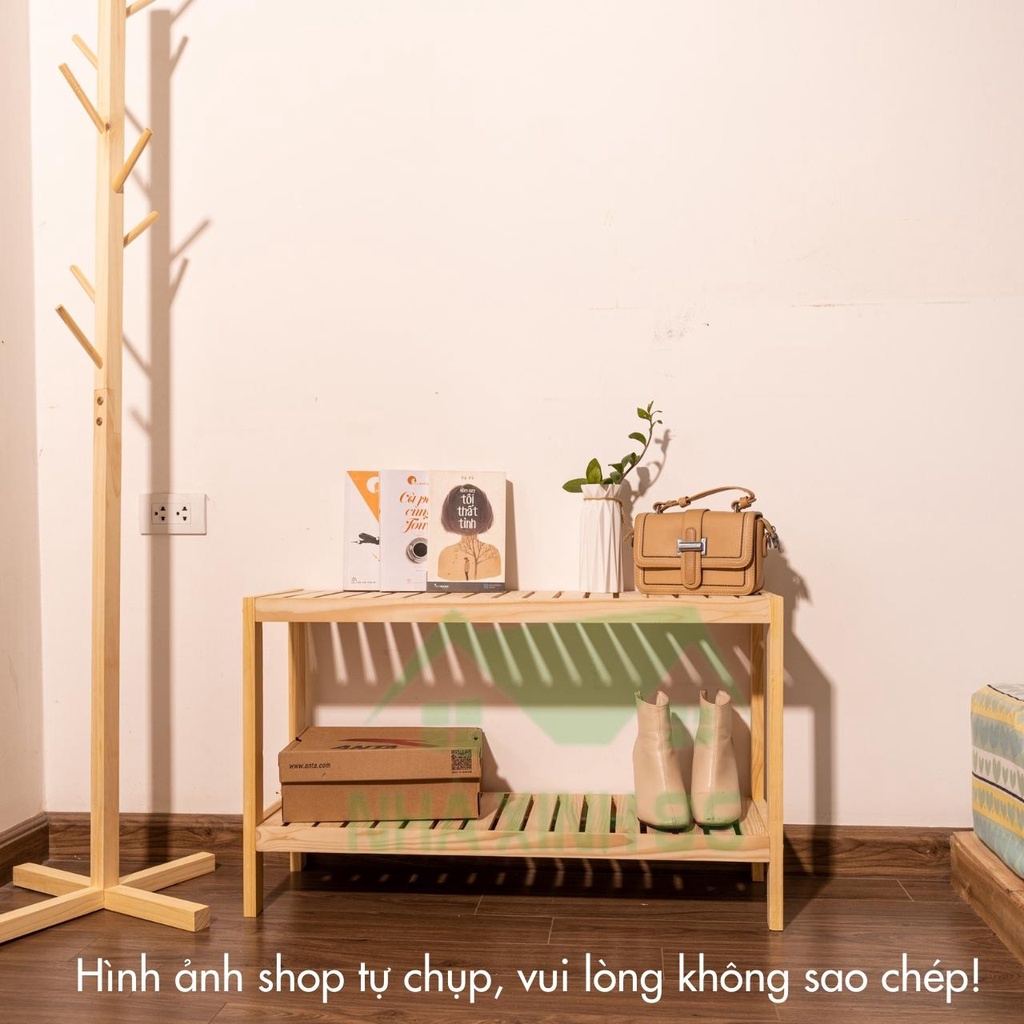 Kệ Gỗ Để Giày Dép Gỗ Thông Nhập Khẩu 1997store_vn - Giá Để Giày Dép 2 Tầng Trang Trí Phòng - Bảo Hành 1 Năm