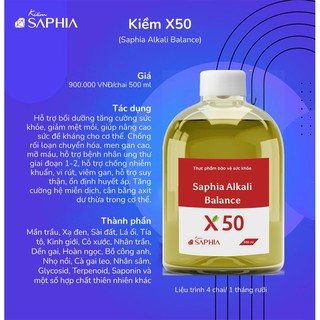Thực phẩm thảo dược saphia kiềm hồi sinh x50