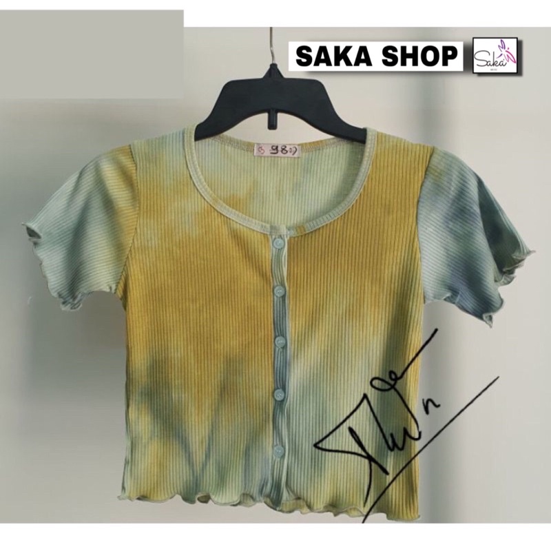 Áo croptop nữ loang màu nữ nhiều màu