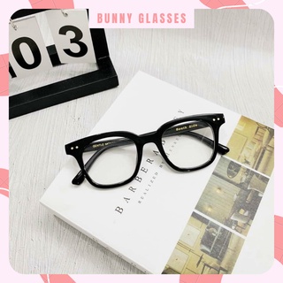 Gọng kính mát nam nữ Hàn Quốc bản lề hợp kim chữ khắc chìm BUNNY GLASSES hàn mắt vuông thời trang