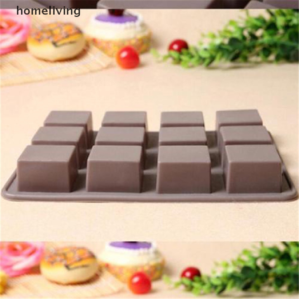 Khuôn Silicone Làm Xà Phòng / Sô Cô La Hình Vuông DIY