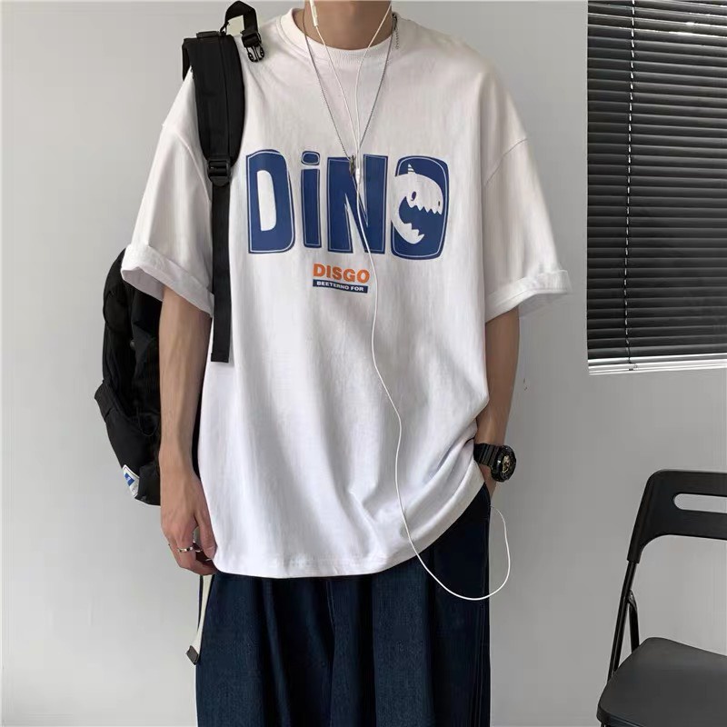Áo thun Elephant chất cotton nam nữ unisex in hình DINO