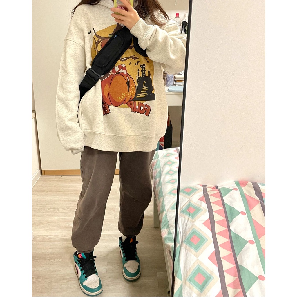 NRVP Áo Hoodie Nữ Tay Dài Dáng Rộng Thời Trang Phong Cách Hàn Quốc