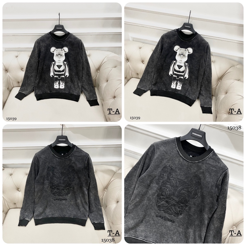 Áo Sweater Nam Chất Loang In Hình Gấu Bear Brick Siêu Đẹp - Áo Thun Dài Tay Thêu Hình Gấu Cực Xịn