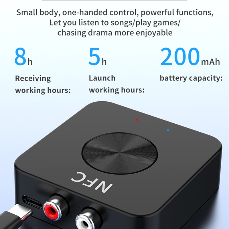 Thiết bị thu phát Bluetooth 5.0 NFC thẻ TF 3.5Mm Aux RCA cho tai nghe trên xe hơi