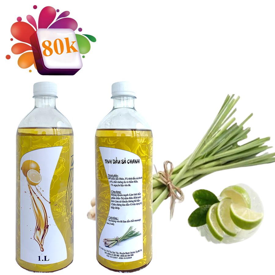 Dầu Massage Body - Tinh dầu Sả Chanh (1000ml)