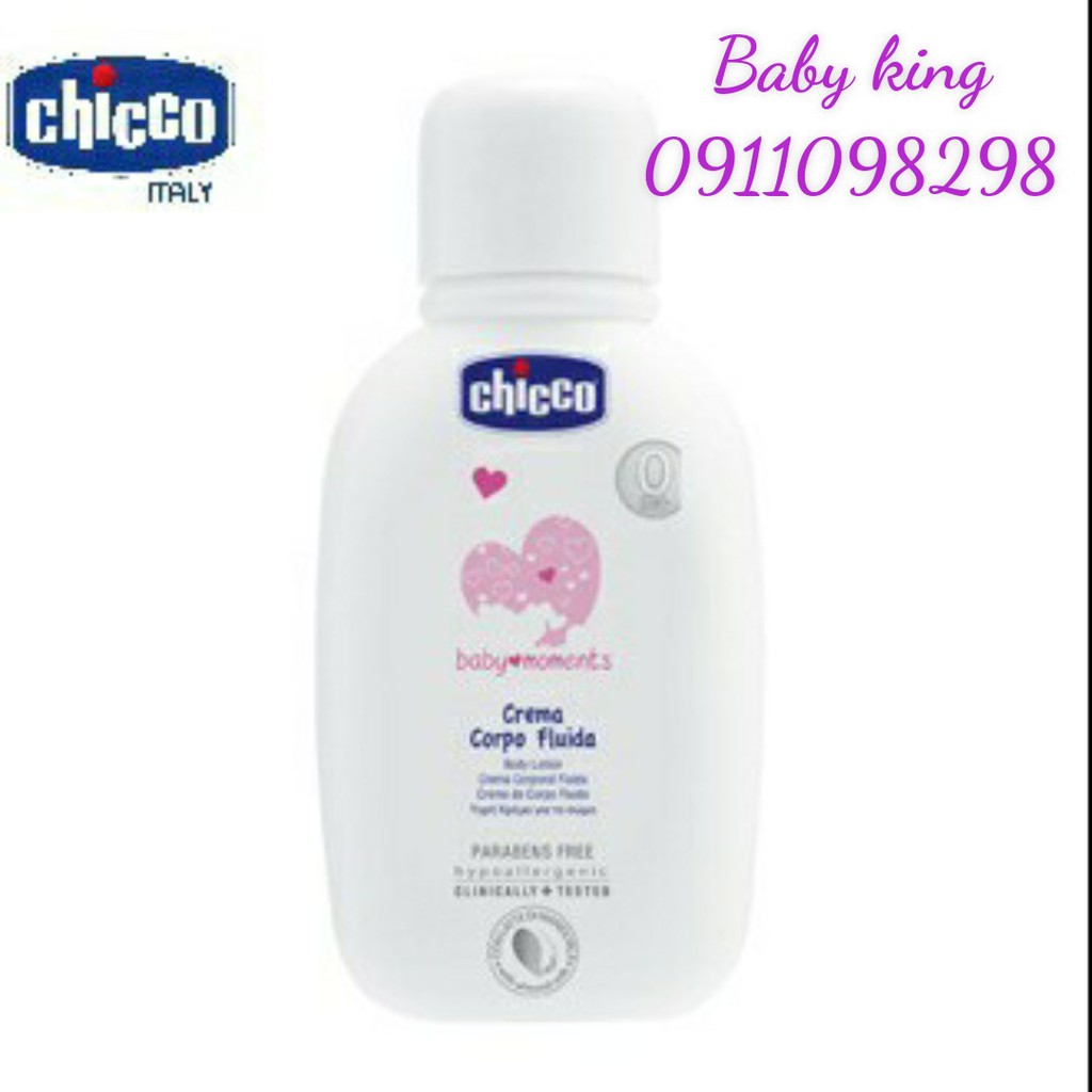 Sữa dưỡng thể chiết xuất Hạnh nhân 0M+ Chicco chai du lịch 50ml